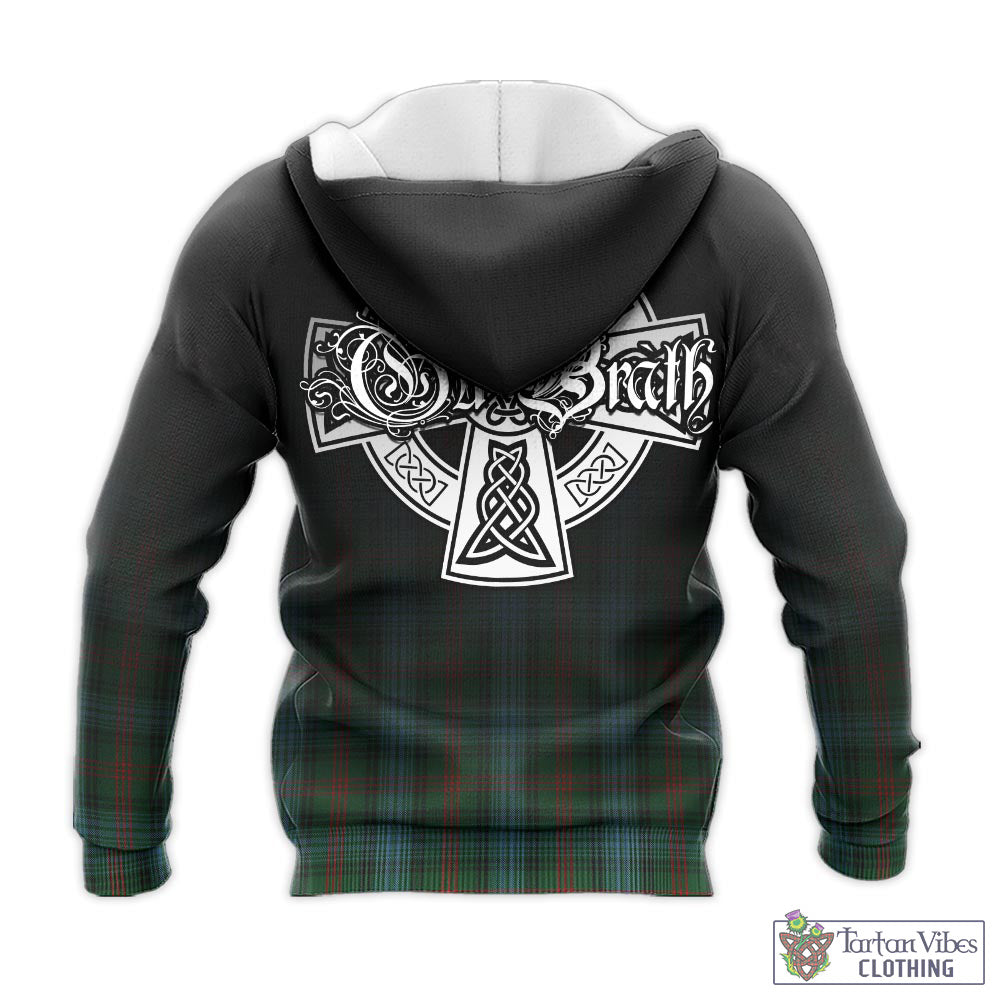 Tartan Vibes Clothing Ross Hunting Tartan Knitted Hoodie Featuring Alba Gu Brath Family Crest Celtic Inspired