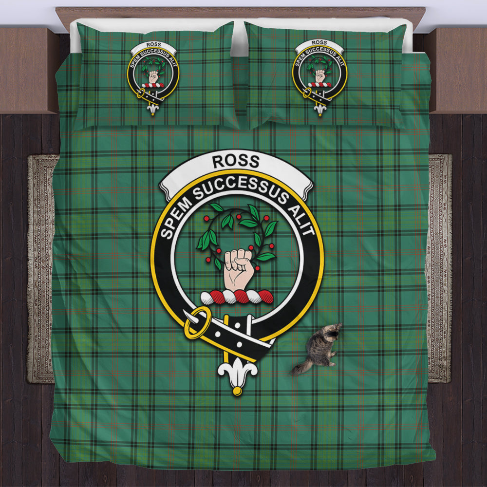 Ross Hunting Ancient Tartan Bedding Set with Family Crest US Bedding Set - Tartan Vibes Clothing