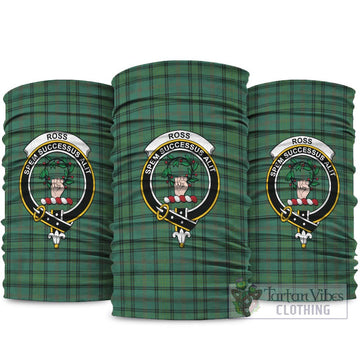 Ross Hunting Ancient Tartan Neck Gaiters, Tartan Bandanas, Tartan Head Band with Family Crest