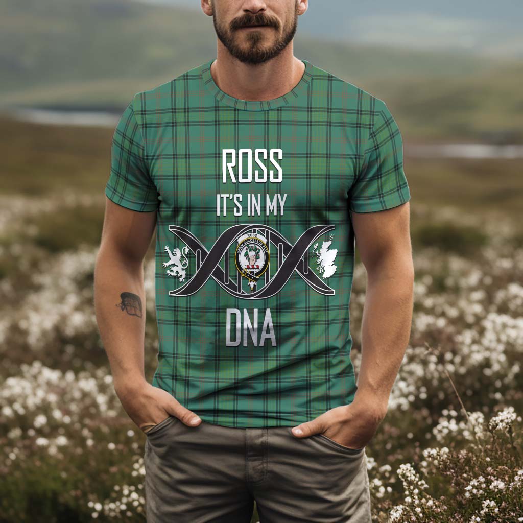 Tartan Vibes Clothing Ross Hunting Ancient Tartan T-Shirt with Family Crest DNA In Me Style