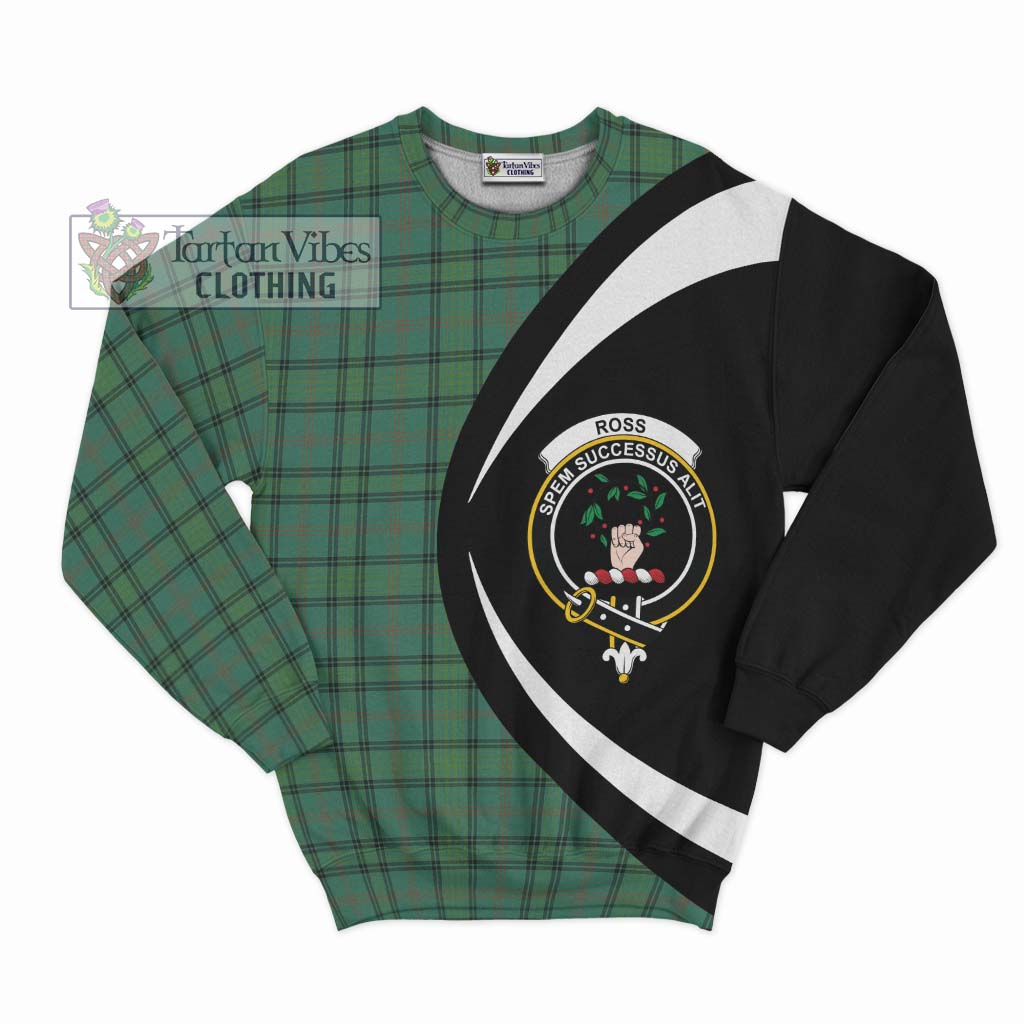 Ross Hunting Ancient Tartan Sweatshirt with Family Crest Circle Style Unisex - Tartan Vibes Clothing