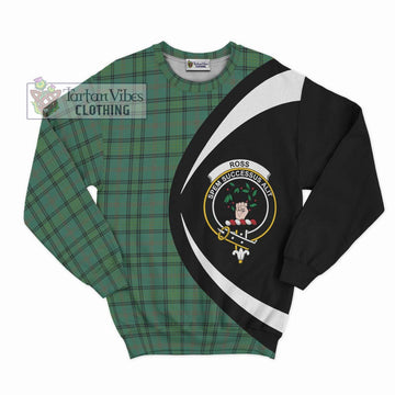 Ross Hunting Ancient Tartan Sweatshirt with Family Crest Circle Style