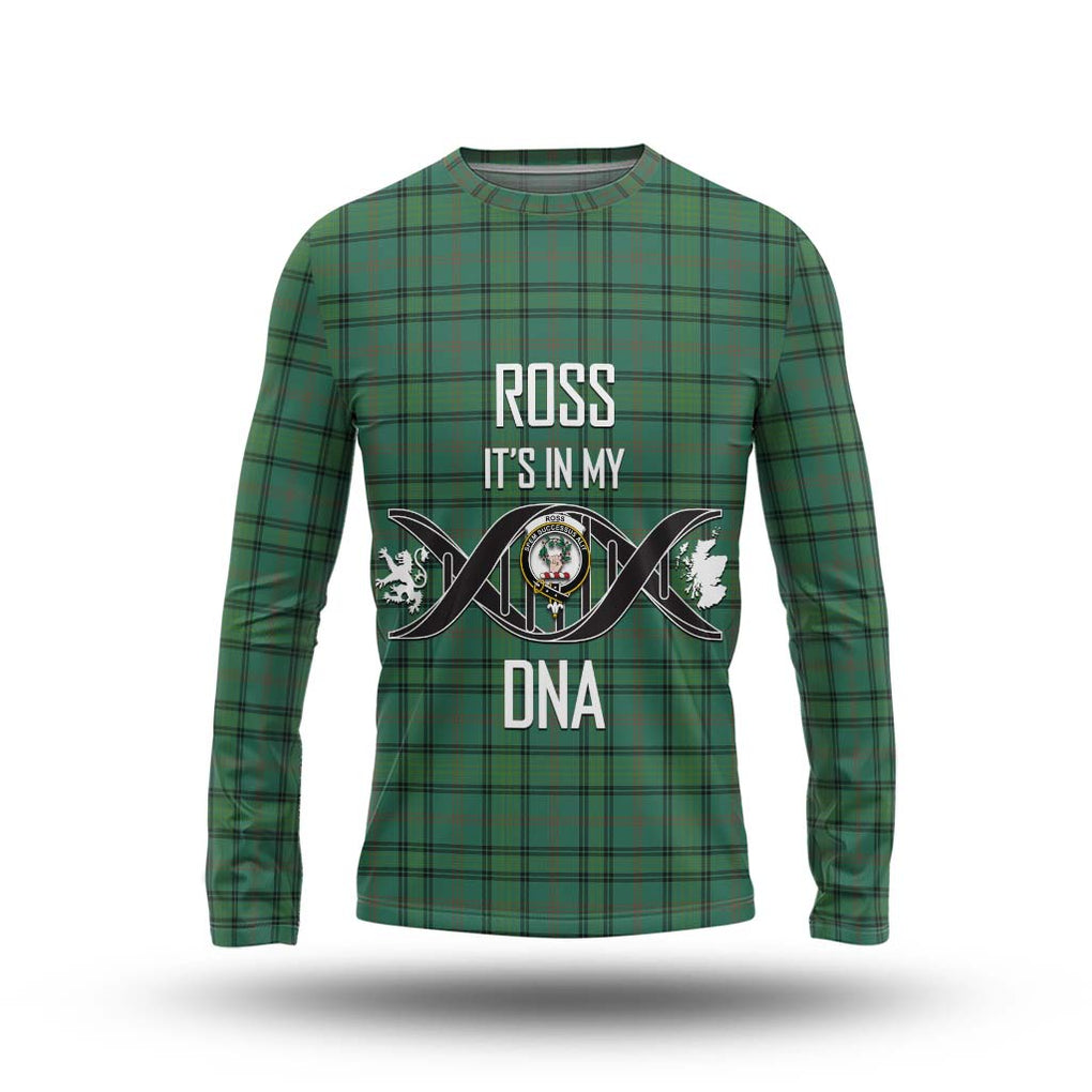 Ross Hunting Ancient Tartan Long Sleeve T-Shirt with Family Crest DNA In Me Style Unisex - Tartanvibesclothing Shop