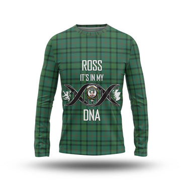 Ross Hunting Ancient Tartan Long Sleeve T-Shirt with Family Crest DNA In Me Style