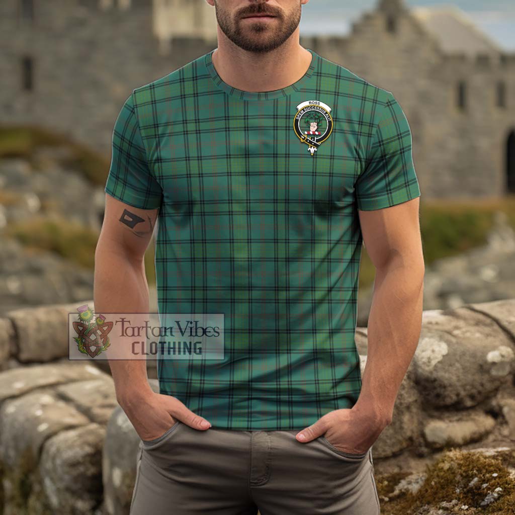 Tartan Vibes Clothing Ross Hunting Ancient Tartan Cotton T-Shirt with Family Crest