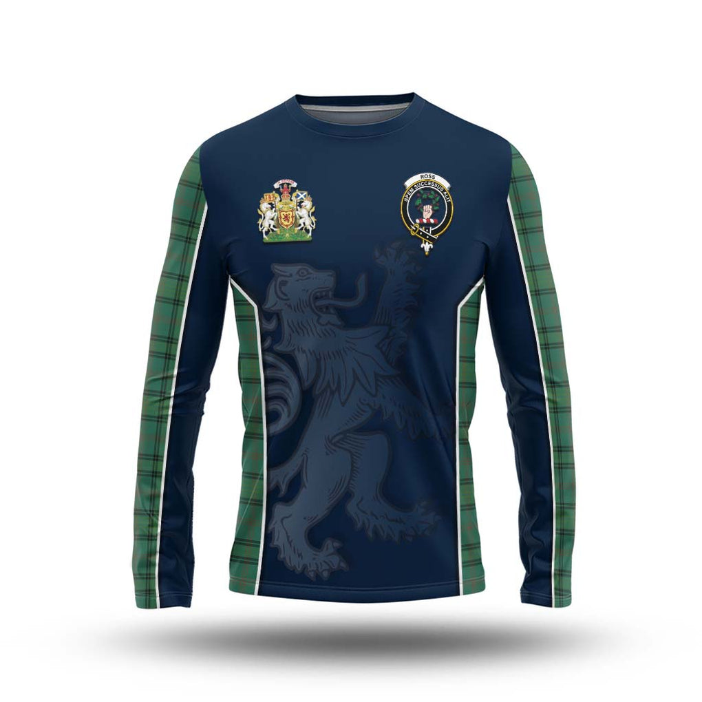 Ross Hunting Ancient Tartan Long Sleeve T-Shirt with Family Crest and Lion Rampant Vibes Sport Style Unisex - Tartan Vibes Clothing