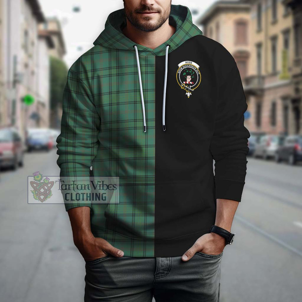 Ross Hunting Ancient Tartan Hoodie with Family Crest and Half Of Me Style Zip Hoodie - Tartanvibesclothing Shop