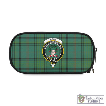Ross Hunting Ancient Tartan Pen and Pencil Case with Family Crest
