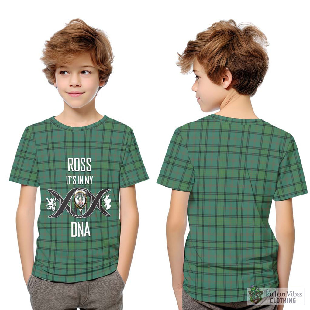 Ross Hunting Ancient Tartan Kid T-Shirt with Family Crest DNA In Me Style Youth XL Size14 - Tartanvibesclothing Shop