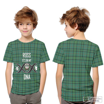 Ross Hunting Ancient Tartan Kid T-Shirt with Family Crest DNA In Me Style