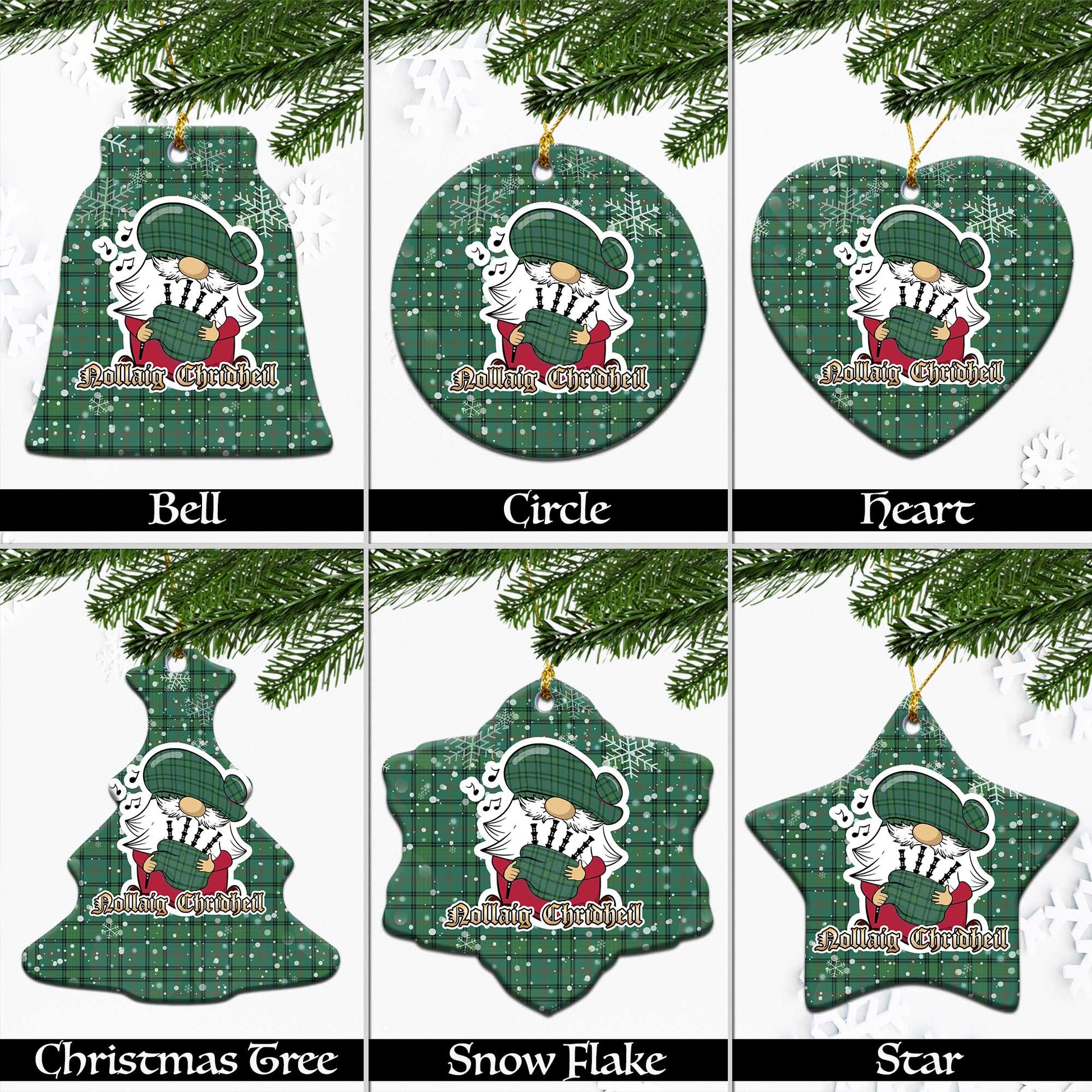 ross-hunting-ancient-tartan-christmas-ornaments-with-scottish-gnome-playing-bagpipes