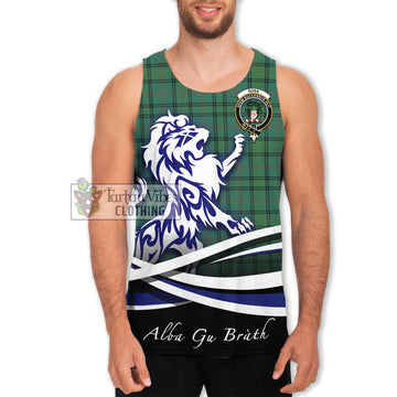 Ross Hunting Ancient Tartan Men's Tank Top with Alba Gu Brath Regal Lion Emblem