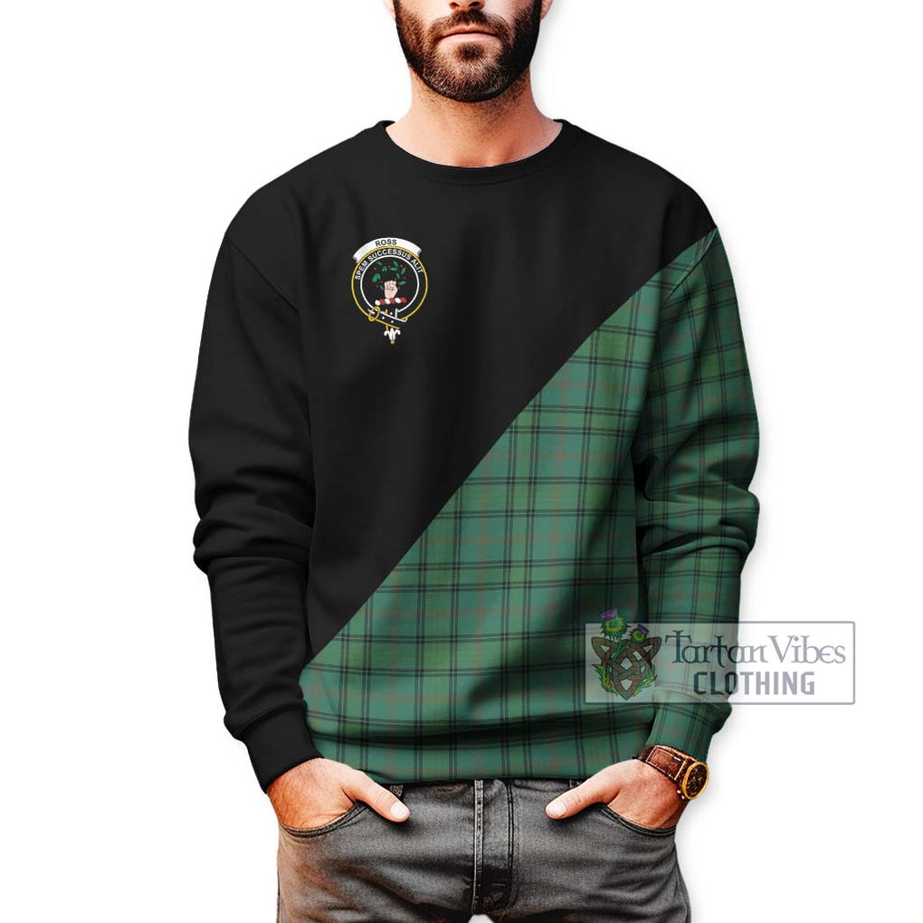 Ross Hunting Ancient Tartan Sweatshirt with Family Crest and Military Logo Style Unisex - Tartanvibesclothing Shop