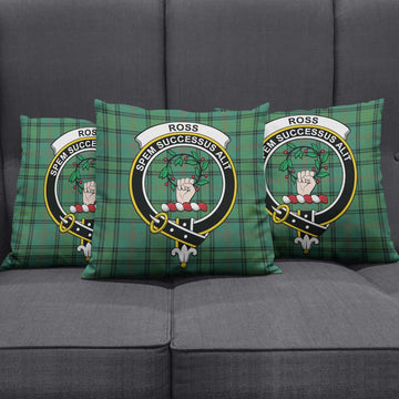 Ross Hunting Ancient Tartan Pillow Cover with Family Crest