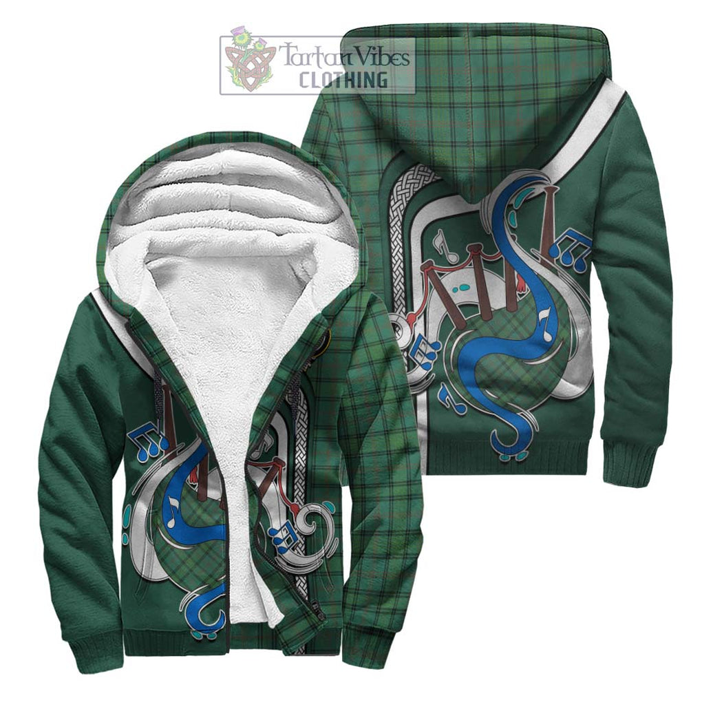 Ross Hunting Ancient Tartan Sherpa Hoodie with Epic Bagpipe Style Unisex S - Tartanvibesclothing Shop