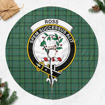 Ross Hunting Ancient Tartan Christmas Tree Skirt with Family Crest