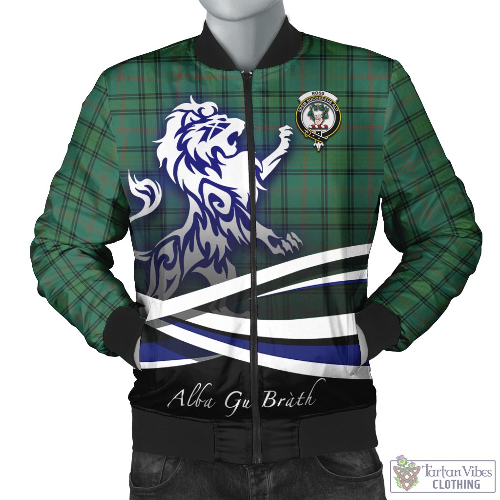 Tartan Vibes Clothing Ross Hunting Ancient Tartan Bomber Jacket with Alba Gu Brath Regal Lion Emblem