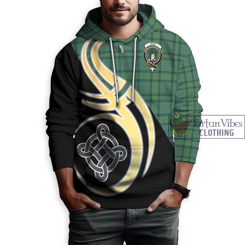 Ross Hunting Ancient Tartan Hoodie with Family Crest and Celtic Symbol Style Zip Hoodie - Tartan Vibes Clothing