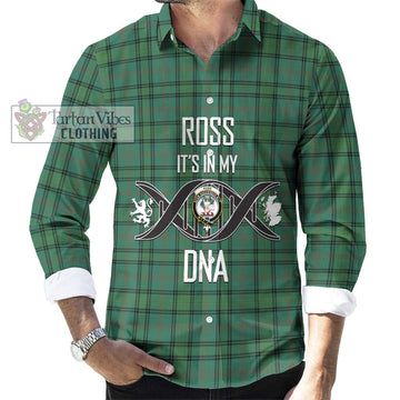 Ross Hunting Ancient Tartan Long Sleeve Button Shirt with Family Crest DNA In Me Style