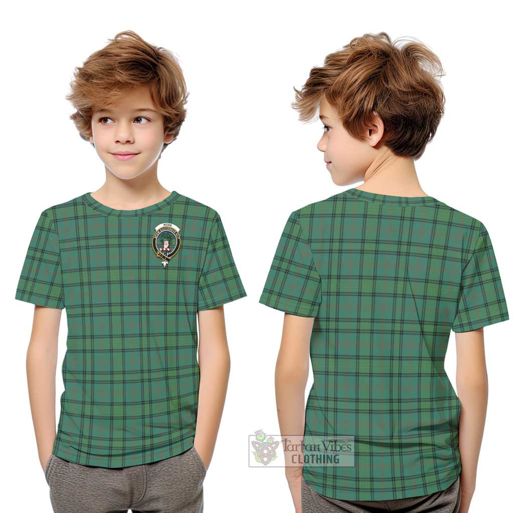 Ross Hunting Ancient Tartan Kid T-Shirt with Family Crest Youth XL Size14 - Tartanvibesclothing Shop