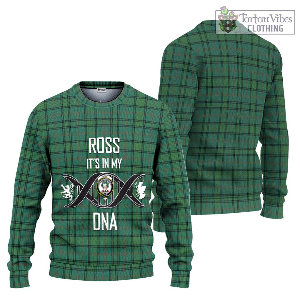 Ross Hunting Ancient Tartan Knitted Sweater with Family Crest DNA In Me Style Unisex - Tartanvibesclothing Shop