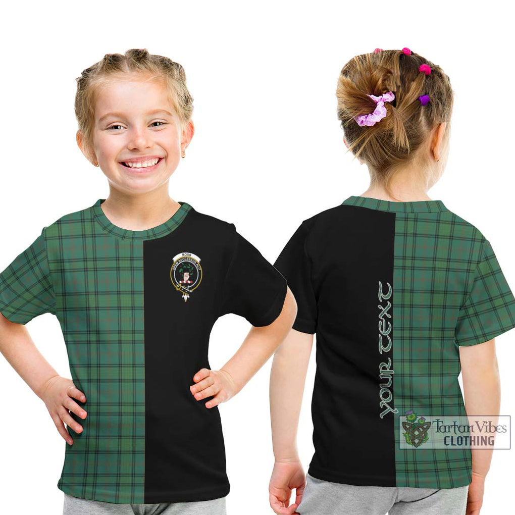 Ross Hunting Ancient Tartan Kid T-Shirt with Family Crest and Half Of Me Style - Tartanvibesclothing Shop