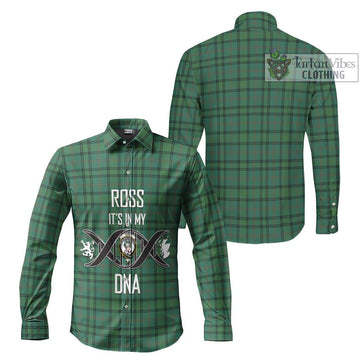 Ross Hunting Ancient Tartan Long Sleeve Button Shirt with Family Crest DNA In Me Style