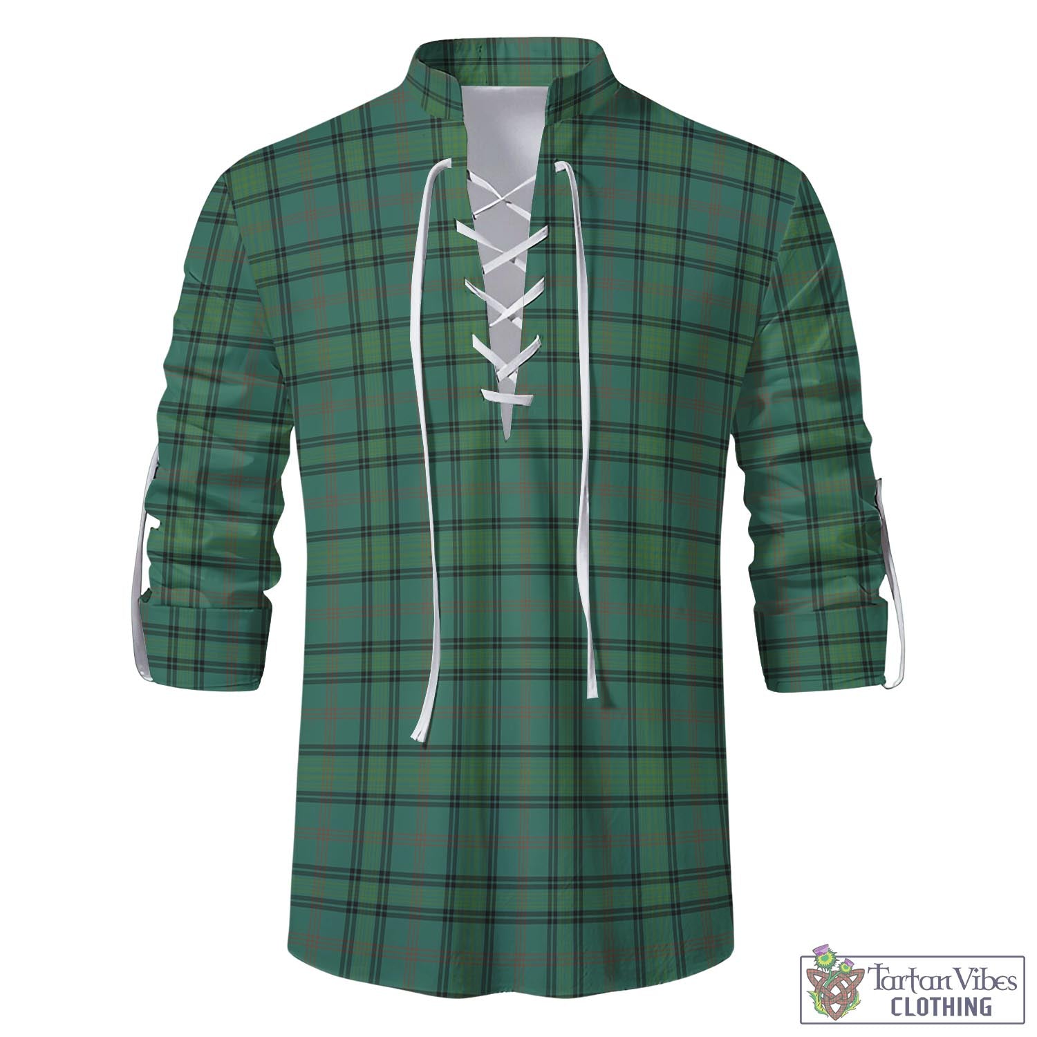 Tartan Vibes Clothing Ross Hunting Ancient Tartan Men's Scottish Traditional Jacobite Ghillie Kilt Shirt