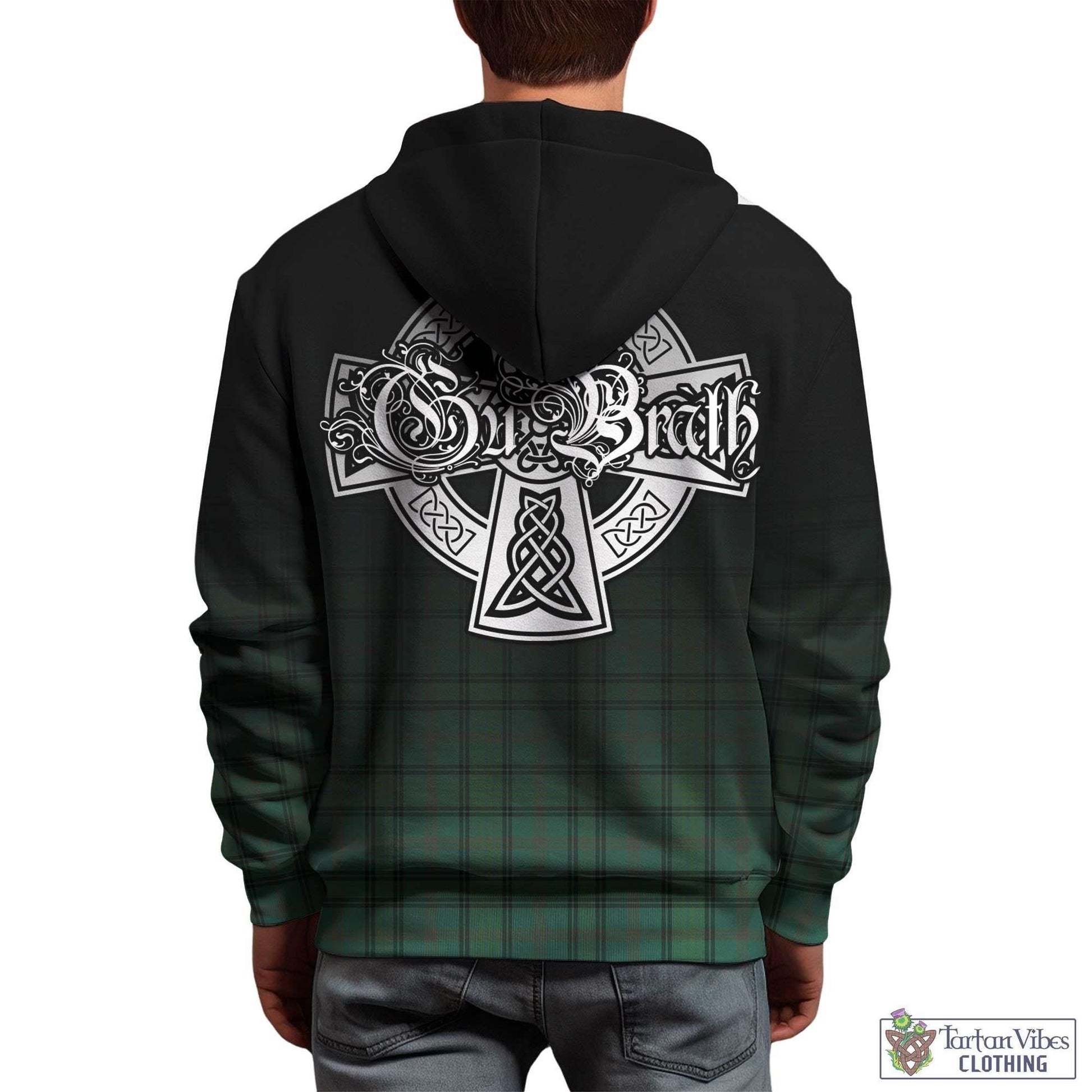 Tartan Vibes Clothing Ross Hunting Ancient Tartan Hoodie Featuring Alba Gu Brath Family Crest Celtic Inspired