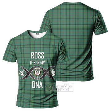 Ross Hunting Ancient Tartan T-Shirt with Family Crest DNA In Me Style