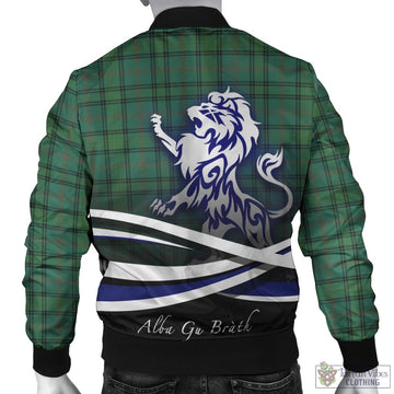 Ross Hunting Ancient Tartan Bomber Jacket with Alba Gu Brath Regal Lion Emblem