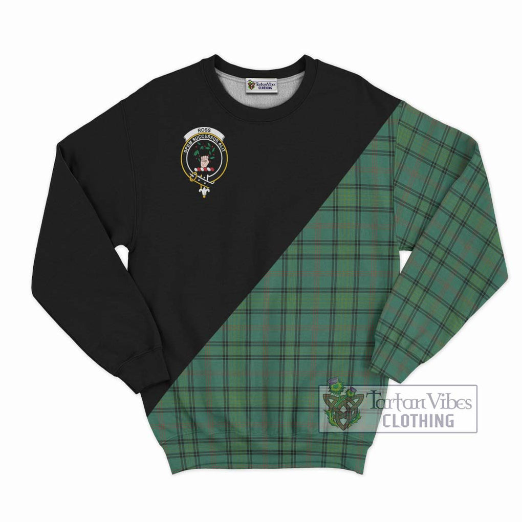 Ross Hunting Ancient Tartan Sweatshirt with Family Crest and Military Logo Style - Tartanvibesclothing Shop