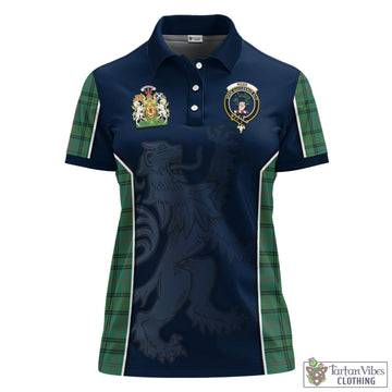 Ross Hunting Ancient Tartan Women's Polo Shirt with Family Crest and Lion Rampant Vibes Sport Style