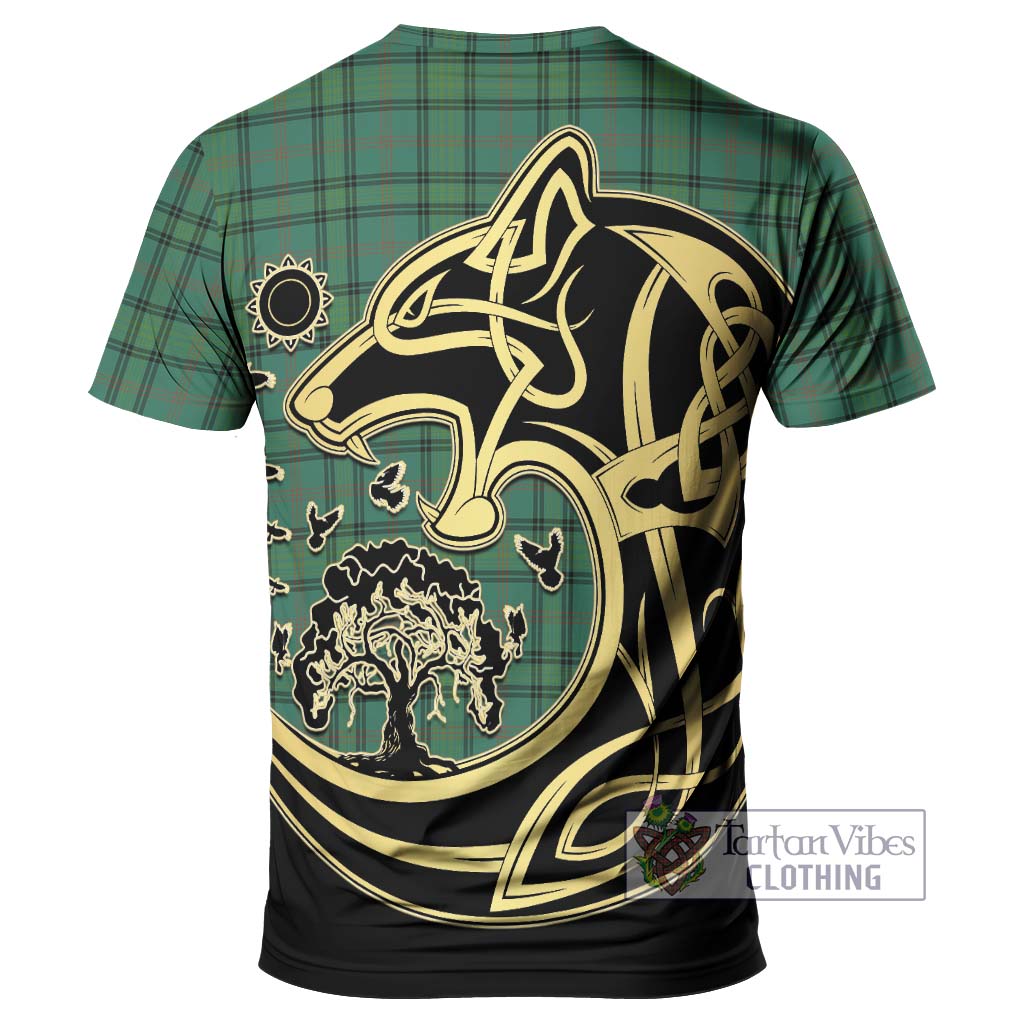 Tartan Vibes Clothing Ross Hunting Ancient Tartan T-Shirt with Family Crest Celtic Wolf Style