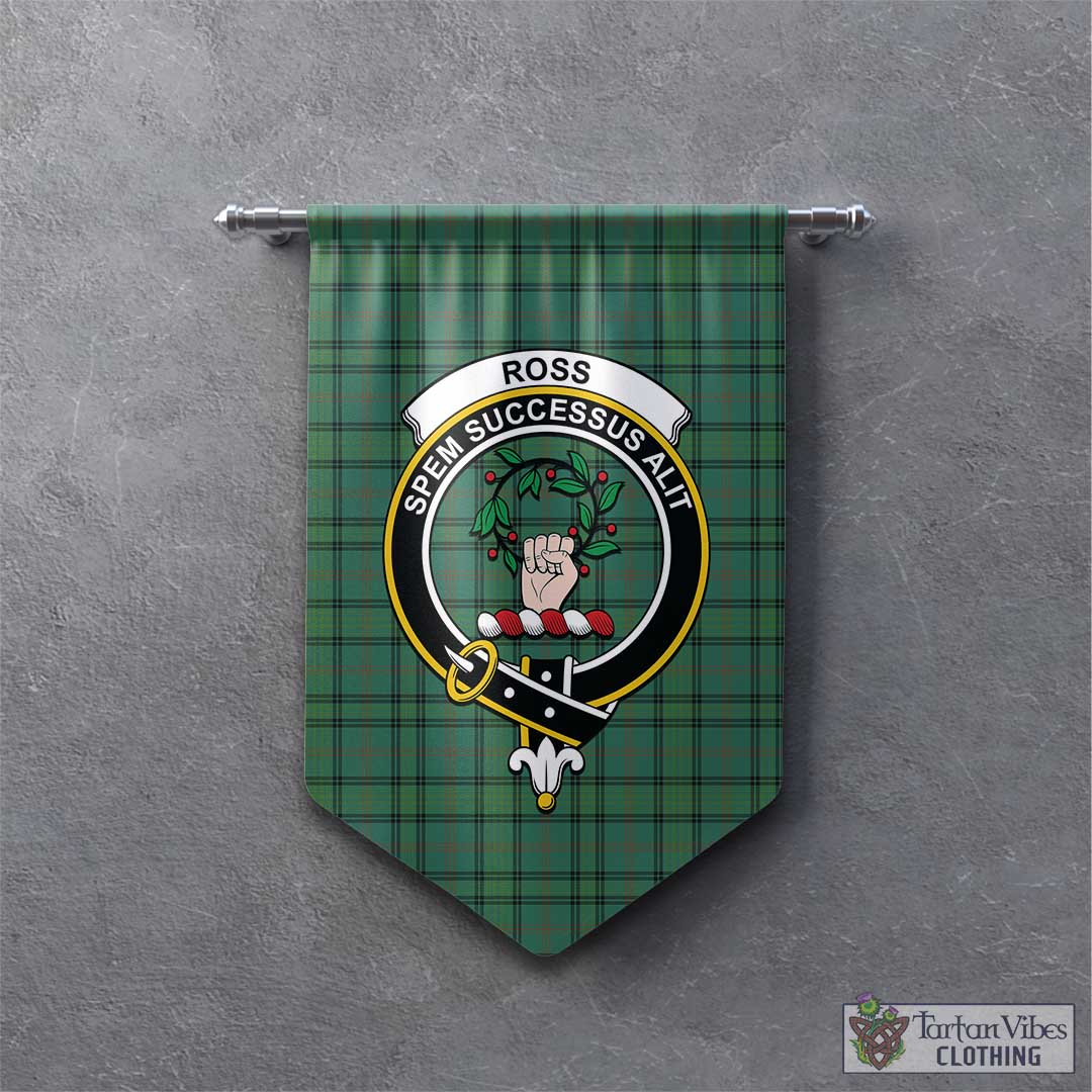 Tartan Vibes Clothing Ross Hunting Ancient Tartan Gonfalon, Tartan Banner with Family Crest