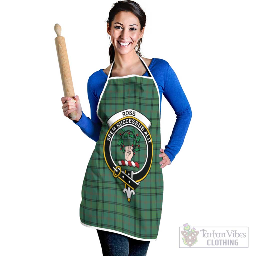 Tartan Vibes Clothing Ross Hunting Ancient Tartan Apron with Family Crest