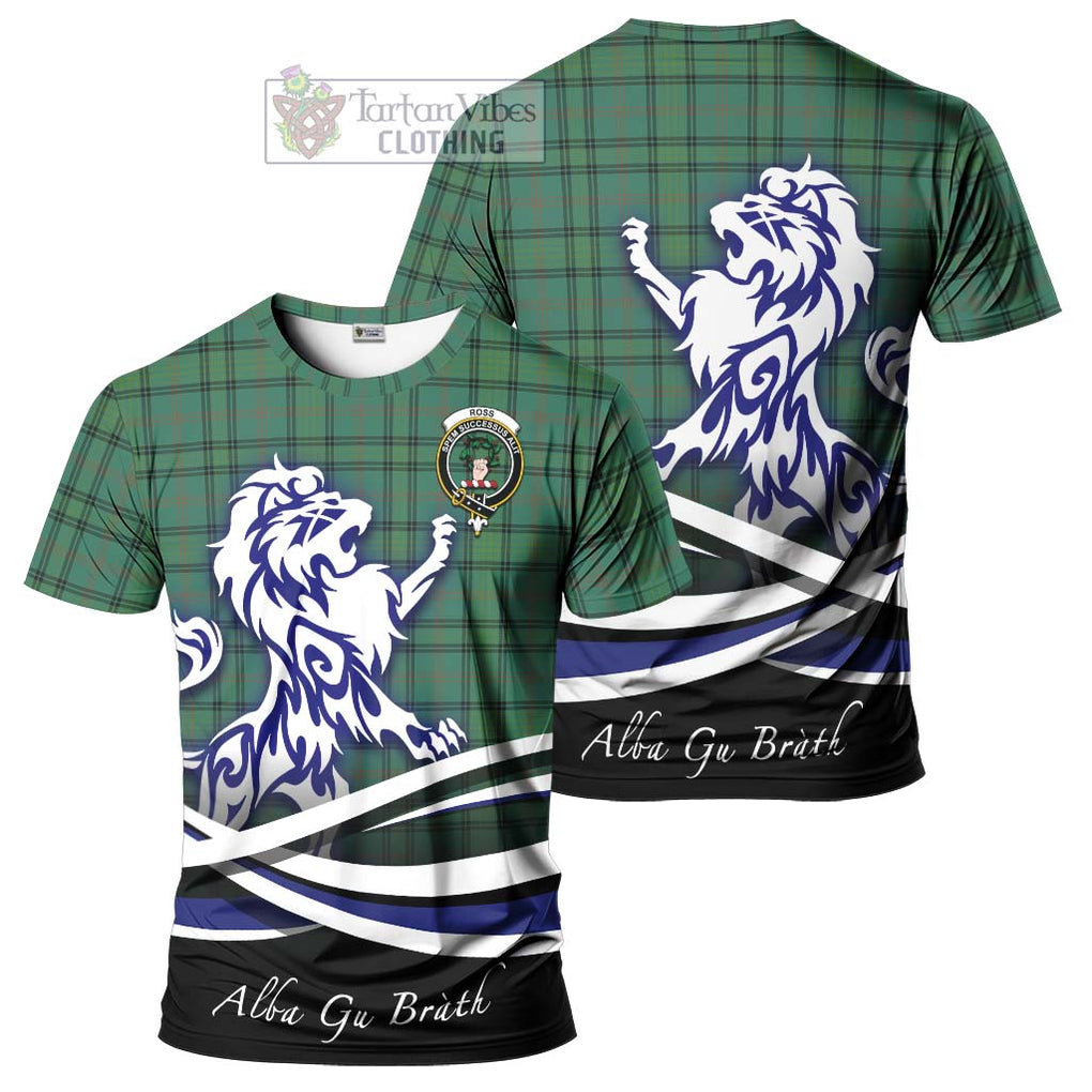 Tartan Vibes Clothing Ross Hunting Ancient Tartan Cotton T-shirt with Alba Gu Brath Regal Lion Emblem