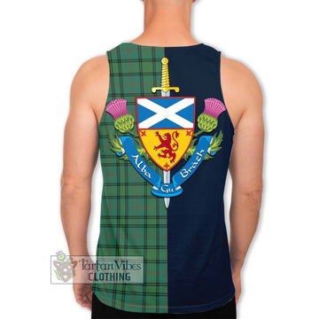 Ross Hunting Ancient Tartan Men's Tank Top with Scottish Lion Royal Arm Half Style