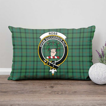 Ross Hunting Ancient Tartan Pillow Cover with Family Crest