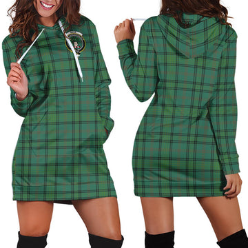Ross Hunting Ancient Tartan Hoodie Dress with Family Crest