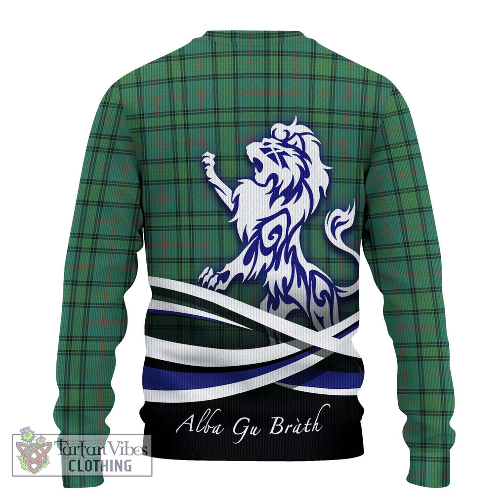 Ross Hunting Ancient Tartan Knitted Sweater with Alba Gu Brath Regal Lion Emblem - Tartanvibesclothing Shop