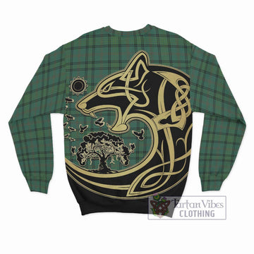 Ross Hunting Ancient Tartan Sweatshirt with Family Crest Celtic Wolf Style