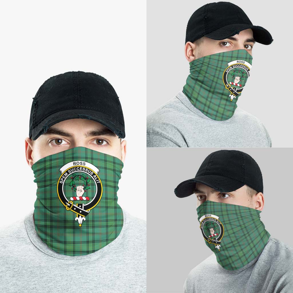 Ross Hunting Ancient Tartan Neck Gaiters, Tartan Bandanas, Tartan Head Band with Family Crest