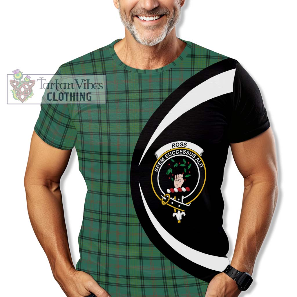 Tartan Vibes Clothing Ross Hunting Ancient Tartan T-Shirt with Family Crest Circle Style