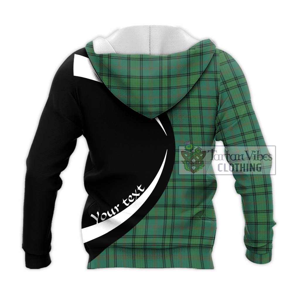 Ross Hunting Ancient Tartan Knitted Hoodie with Family Crest Circle Style - Tartan Vibes Clothing