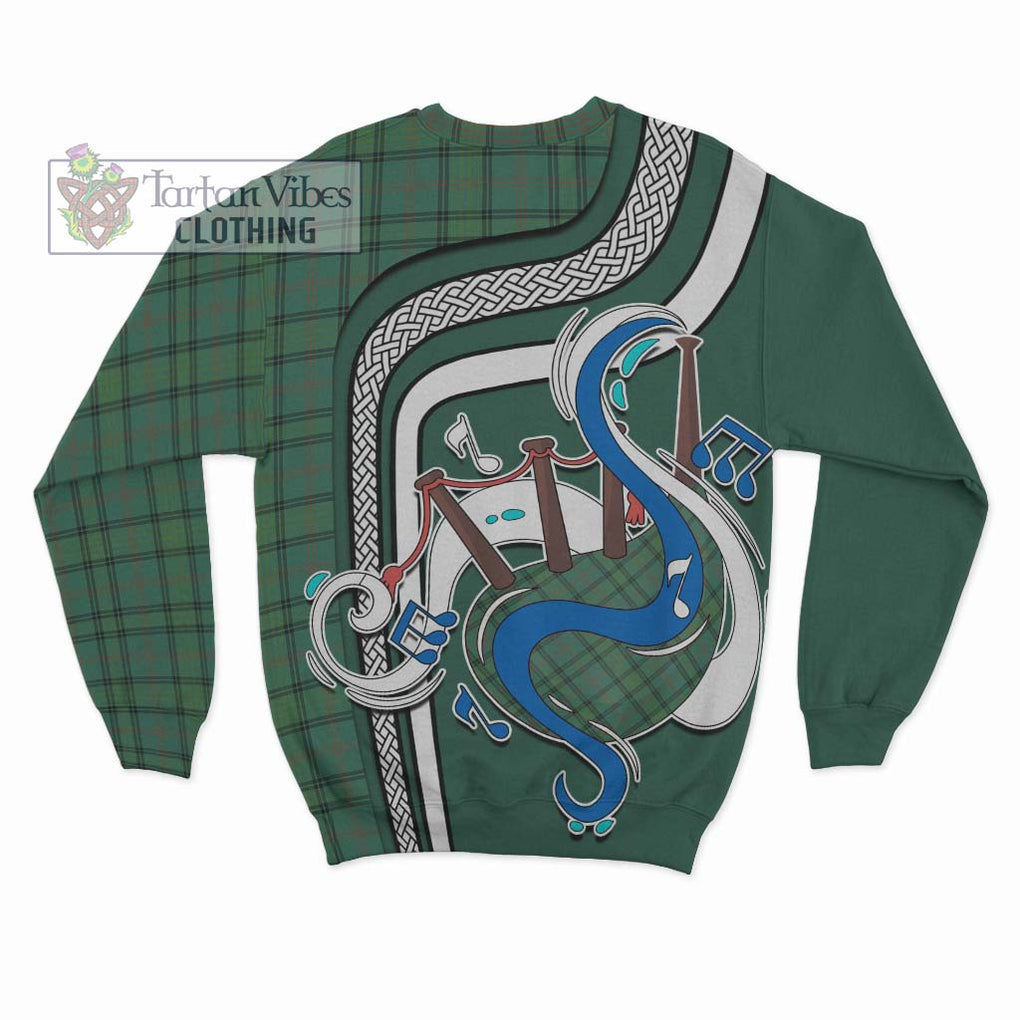 Tartan Vibes Clothing Ross Hunting Ancient Tartan Sweatshirt with Epic Bagpipe Style