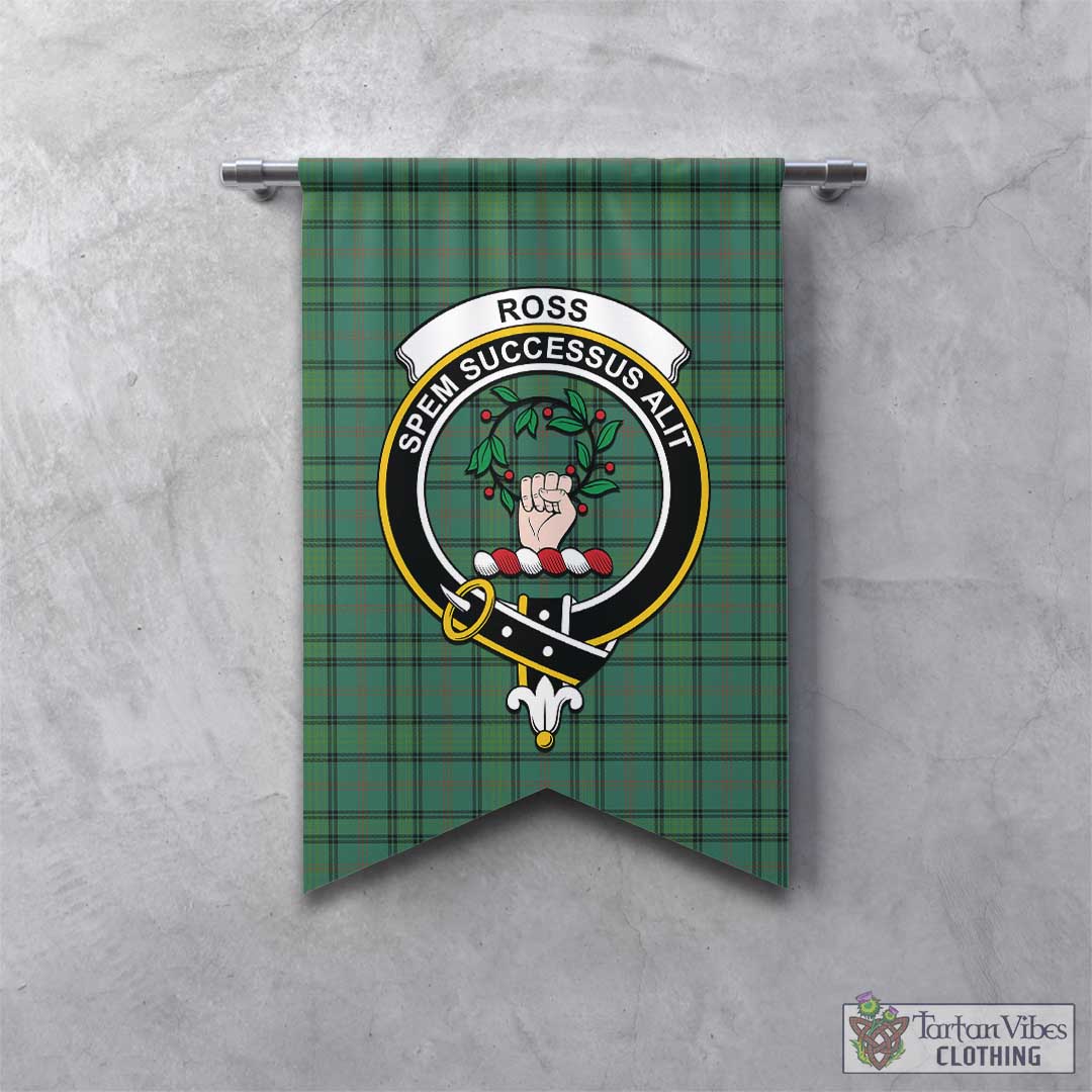 Tartan Vibes Clothing Ross Hunting Ancient Tartan Gonfalon, Tartan Banner with Family Crest