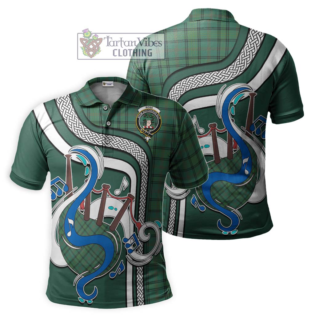 Tartan Vibes Clothing Ross Hunting Ancient Tartan Polo Shirt with Epic Bagpipe Style