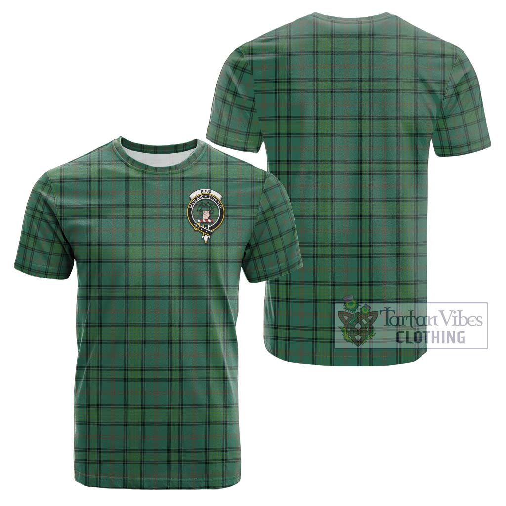 Tartan Vibes Clothing Ross Hunting Ancient Tartan Cotton T-Shirt with Family Crest