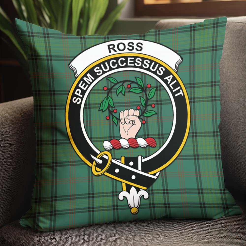 Ross Hunting Ancient Tartan Pillow Cover with Family Crest - Tartanvibesclothing